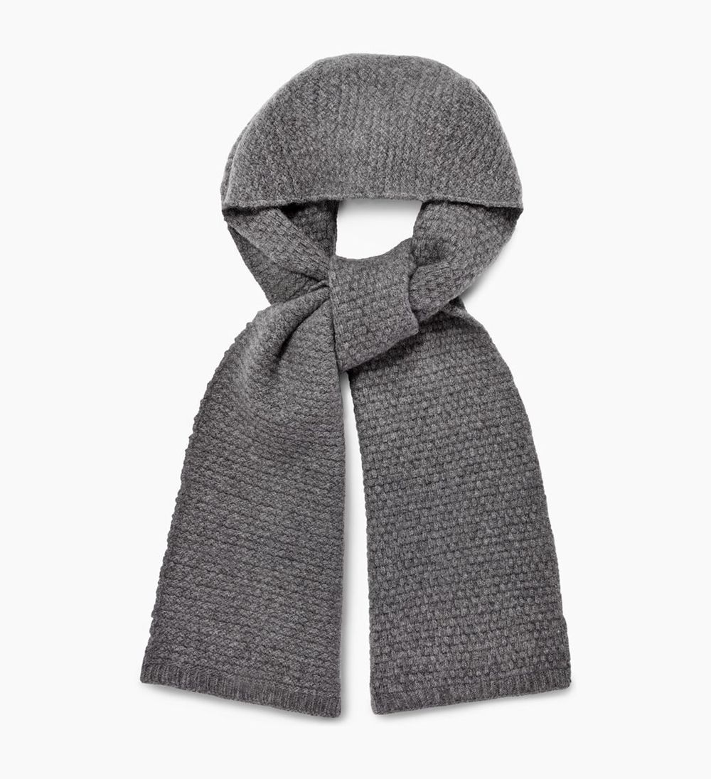 Ugg Hendrix Popcorn Stitch - Mens Scarfs - Medium Grey - NZ (7064HICGF)